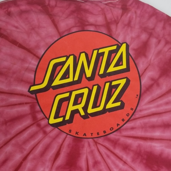 red tie dye santa cruz shirt